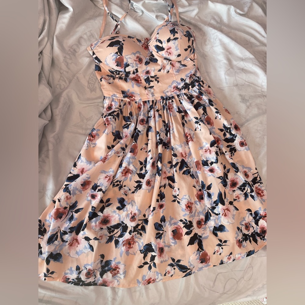 aline pink floral dress